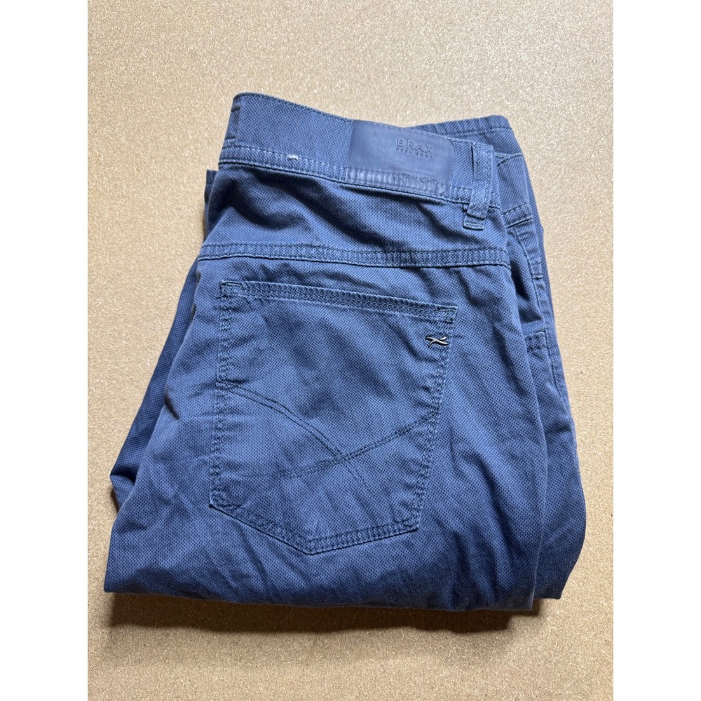 BRAX Style Cooper Mens Blue Ultralight Comfort Fit Casual Pants 31/34